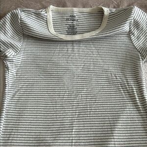 Pink Republic Women's Cream and Blue Stripes Pullover